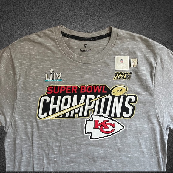 Fanatics Other - NWOT Fanatics Kansas City Chiefs Superbowl 54 Champions Gray Shirt Size Large.